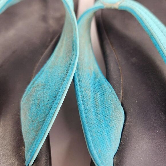 OluKai Ohana women's Thong Flip Flops US 11 Blue Slip On Slide Sandals - Picture 9 of 10